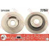 TRW Bromsskiva DF6598 bak, full, 1 Stycke