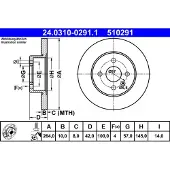 Ate Bromsskiva - TEVES 24.0310-0291.1, 1 Stycke
