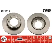 TRW Bromsskiva DF1418 fram, ventilerad, 1 Stycke