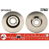 TRW Bromsskiva LUC DF4262S fram, ventilerad, 1 Stycke