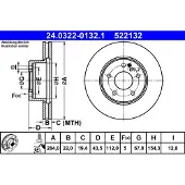 Ate Bromsskiva Power Disc 24.0322-0132.1, 1 Stycke