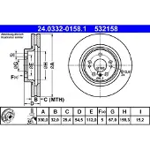 Ate Bromsskiva PowerDisc 24.0332-0158.1, 1 Stycke
