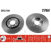 TRW Bromsskiva DF2796 fram, ventilerad, 1 Stycke