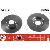 TRW Bromsskiva DF1120 fram, full, 1 Stycke