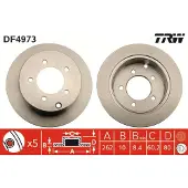 TRW Bromsskiva DF4973 bak, full, 1 Stycke