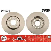 TRW Bromsskiva DF4936 fram, ventilerad, 1 Stycke