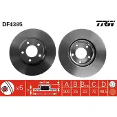 TRW Bromsskiva DF4385 fram, ventilerad, 1 Stycke
