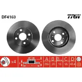 TRW Bromsskiva DF4163 fram, ventilerad, 1 Stycke