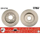 TRW Bromsskiva DF4756 bak, full, 1 Stycke