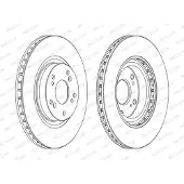 FERODO Bromsskivor DDF1596C fram, ventilerad, 2 Stycke