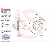 Brembo Bromsskiva 9860111 fram, ventilerad, 1 Stycke