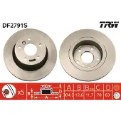 TRW Bromsskiva DF2791S bak, full, 1 Stycke
