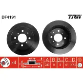 TRW Bromsskiva DF4191 bak, full, 1 Stycke