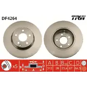 TRW Bromsskiva DF4264 fram, ventilerad, 1 Stycke