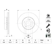 Bosch Bromsskiva 0 986 479 H45 fram, ventilerad, höggradigt förkolnad, 1 Stycke