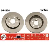 TRW Bromsskiva DF4150 fram, ventilerad, 1 Stycke