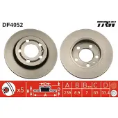 TRW Bromsskiva DF4052 bak, full, 1 Stycke