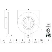 Bosch Bromsskiva 0 986 479 E69 fram, ventilerad, höggradigt förkolnad, 1 Stycke