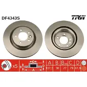 TRW Bromsskiva LUC DF4343S fram, ventilerad, 1 Stycke