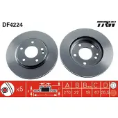 TRW Bromsskiva DF4224 fram, ventilerad, 1 Stycke