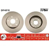TRW Bromsskiva DF4810 fram, ventilerad, 1 Stycke