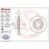 Brembo Bromsskiva 9701131 fram, ventilerad, höggradigt förkolnad, 1 Stycke