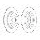 FERODO Bromsskivor DDF1299C bak, full, 2 Stycke