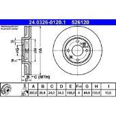 Ate Bromsskiva PowerDisc 24.0326-0120.1, 1 Stycke