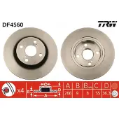 TRW Bromsskiva DF4560 bak, full, 1 Stycke