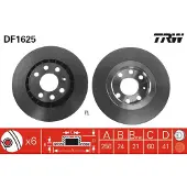 TRW Bromsskiva DF1625 fram, ventilerad, 1 Stycke