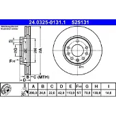 Ate Bromsskiva Power Disc 24.0325-0131.1, 1 Stycke