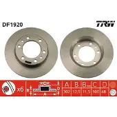 TRW Bromsskiva DF1920 fram, full, 1 Stycke