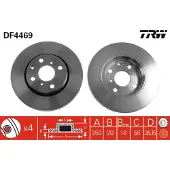 TRW Bromsskiva DF4469 fram, ventilerad, 1 Stycke