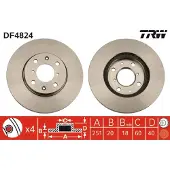 TRW Bromsskiva DF4824 fram, ventilerad, 1 Stycke