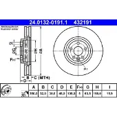 Ate Bromsskiva 24.0132-0191.1, 1 Stycke