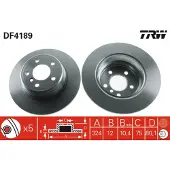 TRW Bromsskiva DF4189 bak, full, 1 Stycke