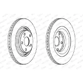 FERODO Bromsskivor DDF1754C fram, ventilerad, 2 Stycke