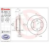 Brembo Bromsskiva 09A63411 fram, ventilerad, 1 Stycke