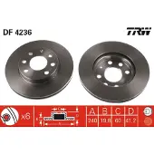 TRW Bromsskiva DF4236 fram, ventilerad, 1 Stycke