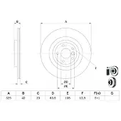 Bosch Bromsskiva 0 986 479 E61 bak, ventilerad, 1 Stycke