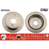 TRW Bromsskiva DF6024 bak, ventilerad, 1 Stycke