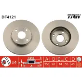 TRW Bromsskiva DF4121 fram, ventilerad, 1 Stycke