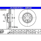 Ate Bromsskiva Power Disc 24.0328-0123.1, 1 Stycke