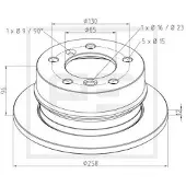 PETERS Bromsskiva 016.290-00A, bak, full, 1 Stycke