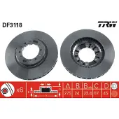 TRW Bromsskiva DF3118 fram, ventilerad, 1 Stycke