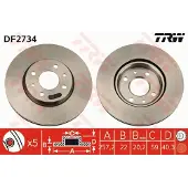 TRW Bromsskiva DF2734 fram, ventilerad, 1 Stycke