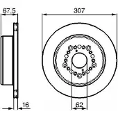 Bosch Bromsskiva 0 986 479 023 bak, ventilerad, 1 Stycke
