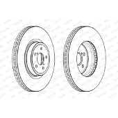 FERODO Bromsskiva DDF1841C-1 fram, ventilerad, 1 Stycke