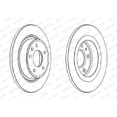 FERODO Bromsskivor DDF1871C bak, full, 2 Stycke