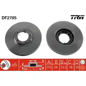TRW Bromsskiva DF2785 fram, ventilerad, 1 Stycke
